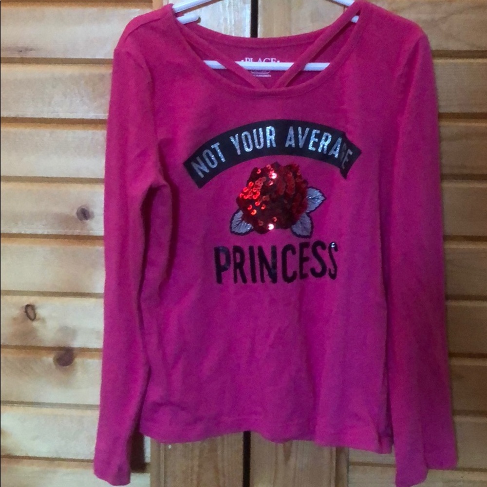 Graphic tee with sparkles and sequence
